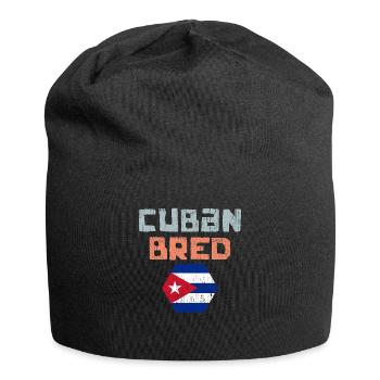 Cuban Bred Vintage Cuban Flag Pan Cubano For The - Jersey Beanie - black - Front