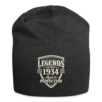 Elegantes Geschenk 90. Geburtstag - Jersey-Beanie - Anthrazit - Vorne