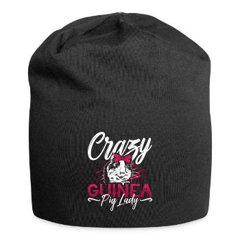 Guinea Pig Crazy Guinea Pig Lady Cavy Animal Lover - Jersey Beanie - black - Front