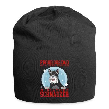 Zwergschnauzer Dad Schnauzer Hundepapa Geschenk - Jersey-Beanie - Schwarz - Vorne