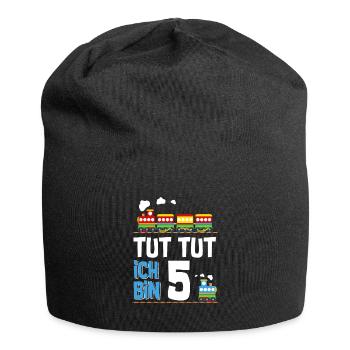 5. Geburtstag Tut Tut Eisenbahn Zug 5 Jahre - Jersey-Beanie - Schwarz - Vorne