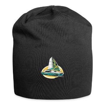 Catamaran-Boot Segelboot Segeln Segler - Jersey-Beanie - Schwarz - Vorne