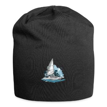 Catamaran boat sailboat sailing sailor - Jersey Beanie - black - Front
