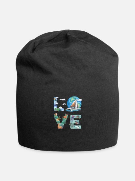 Catamaran-Boot Segelboot Segeln Segler - Jersey-Beanie - Schwarz