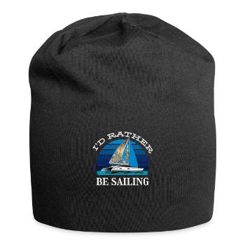 Catamaran-Boot Segelboot Segeln Segler - Jersey-Beanie - Schwarz - Vorne