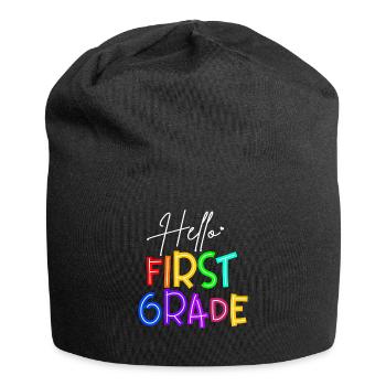 Teacher Hello First Grade - Jersey Beanie - black - Front