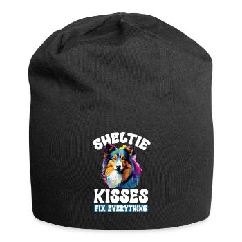 Shetland Sheepdog Sheltie kisses fix everything - Jersey-Beanie - Schwarz - Vorne