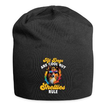 Shetland Sheepdog Dog - Tous les chiens sont cool - Bonnet en jersey - noir - Devant