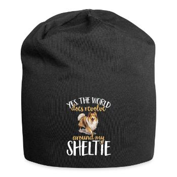 Shetland Sheepdog Dog Sheltie - Jersey-Beanie - Schwarz - Vorne
