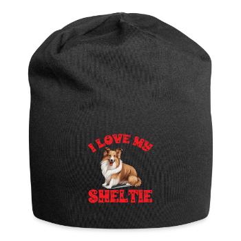 Shetland Sheepdog Dog Sheltie - J’adore mon Sheltie - Bonnet en jersey - noir - Devant
