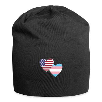 Drapeau transgenre américain LGBTQ Pride - Bonnet en jersey - noir - Devant
