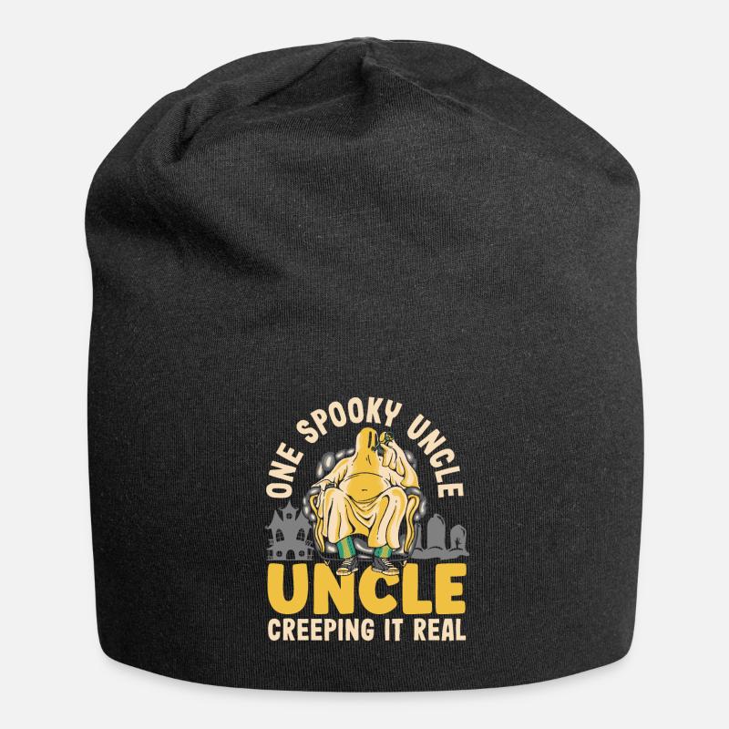 One Spooky Uncle Retro Halloween Costume - Jersey Beanie - black