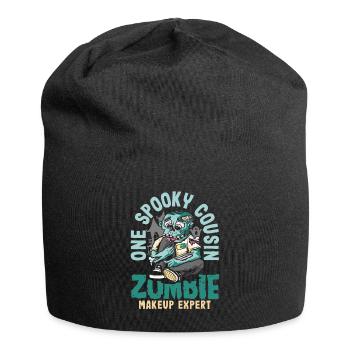 One Spooky Cousin Retro Zombie Halloween Costume - Jersey Beanie - black - Front
