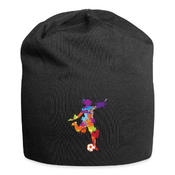 Splash Art Football Female Soccer Color Splash - Jersey-Beanie - Schwarz - Vorne