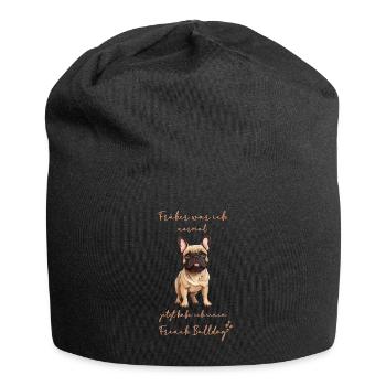 Hunde liebhaber - Hunderasse - French Bulldog Mama - Jersey-Beanie - Schwarz - Vorne
