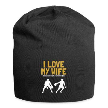 I love my Wife Basketball Basketballspieler - Jersey-Beanie - Schwarz - Vorne