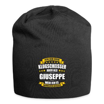 Name Giuseppe Vorname Klugscheisser Namenstag - Jersey-Beanie - Schwarz - Vorne