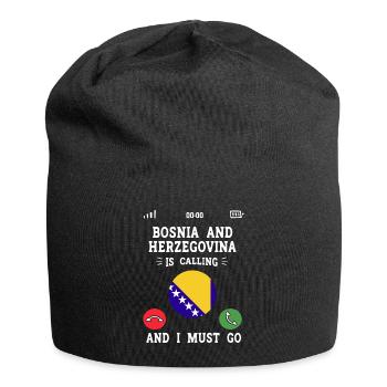 Bosnien und Herzegowina Flagge Bosnien - Jersey-Beanie - Schwarz - Vorne