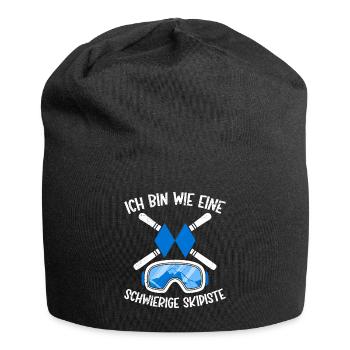 Skiurlaub Ich bin wie eine Schwierige Skipiste - Jersey-Beanie - Schwarz - Vorne