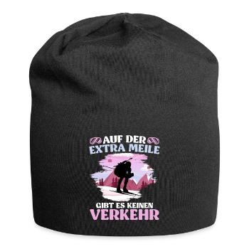 Skibergsteigen Auf der Extra Meile Kein Verkehr - Jersey-Beanie - Schwarz - Vorne