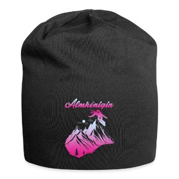 Alm Königin Snowboarden Mädchen Schneepisten - Jersey-Beanie - Schwarz - Vorne