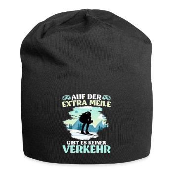 Skibergsteigen Auf der Extra Meile Kein Verkehr - Jersey-Beanie - Schwarz - Vorne
