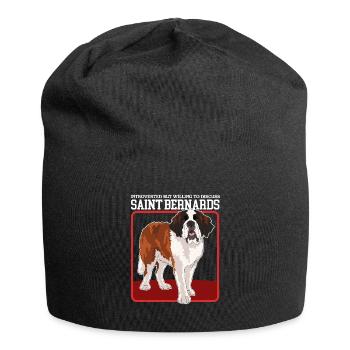 Bernhardiner Hunde | St. Bernhardshund Geschenk - Jersey-Beanie - Schwarz - Vorne