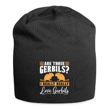 Gerbil Are Those Gerbils I Really Really Animals - Jersey Beanie - black - Front