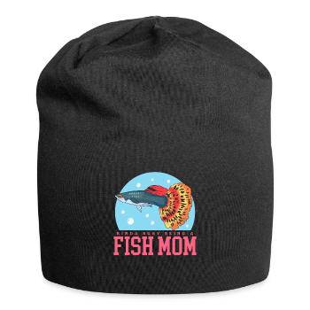 Aquarium Aquarist Fish Mom Aquaristics Gift - Jersey Beanie - black - Front