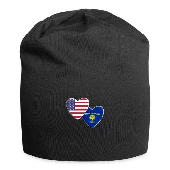 USA American State Of Oregon Flag Patriotic 4th - Jersey Beanie - black - Front