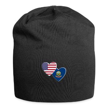 USA Amerikanische Flagge des Bundesstaates Idaho Patriotisch 4. von - Jersey-Beanie - Schwarz - Vorne