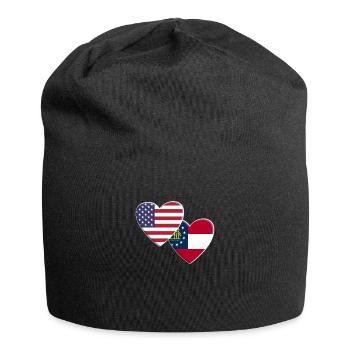 USA American State Of Georgia Flag Patriotic 4th - Jersey Beanie - black - Front