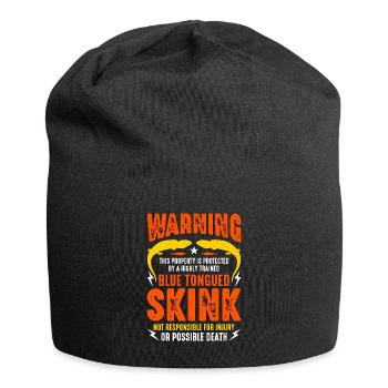 Skinks Warning This Property Is Protected Reptiles - Jersey-Beanie - Schwarz - Vorne