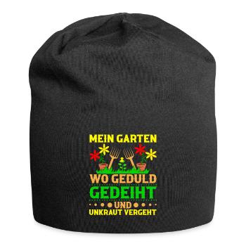Gärtnerei Gartenliebhaber Schrebergarten Blumen - Jersey-Beanie - Schwarz - Vorne