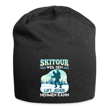 Ski Tour Weil den Lift Jeder Nehmen kann - Jersey-Beanie - Schwarz - Vorne