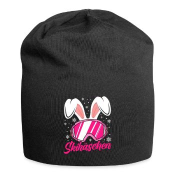 Skihäschen rosa Skibrille Apres-Ski Party - Jersey-Beanie - Schwarz - Vorne