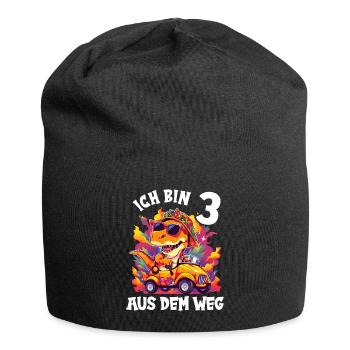 T-Rex fährt Monster Truck Ich bin 3. Geburtstag - Jersey-Beanie - Schwarz - Vorne