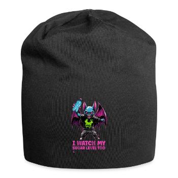 Diabetic Halloween Bat Celebrate I Watch My Sugar - Jersey Beanie - black - Front