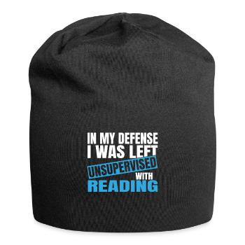 In My Defense I Was Left Unsupervised Reading - Jersey-Beanie - Schwarz - Vorne