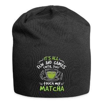 Grüntee-Liebhaber Japanischer Matcha-Latte-Drink - Jersey-Beanie - Schwarz - Vorne