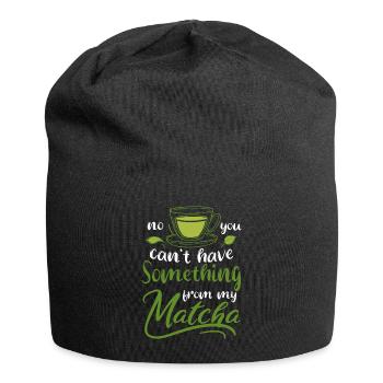 Grüntee-Liebhaber Japanischer Matcha-Latte-Drink - Jersey-Beanie - Schwarz - Vorne