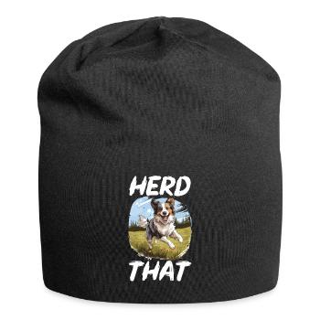 Border Collie Dog - Herd That - Bonnet en jersey - noir - Devant