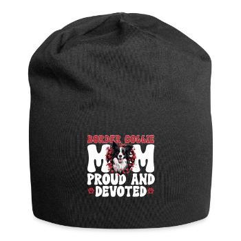 Border Collie Dog - Border Collie Maman fière - Bonnet en jersey - noir - Devant