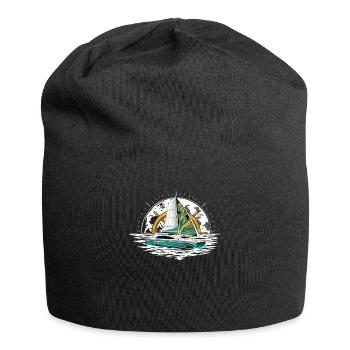Catamaran-Boot Segelboot Segeln Segler - Jersey-Beanie - Schwarz - Vorne