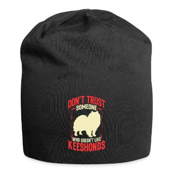Wolfsspitz not trusting German Spitz - Jersey Beanie - black - Front
