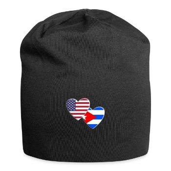 USA Amerikanisch Kuba Kubanische Flagge Patriotischer Stolz - Jersey-Beanie - Schwarz - Vorne
