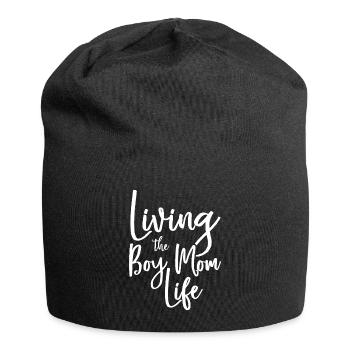 Mutter Von Jungs Beste Mama aller Zeiten - Jersey-Beanie - Schwarz - Vorne