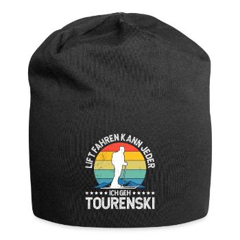 Lift Fahren kann Jeder Ich Geh Tourenski - Jersey-Beanie - Schwarz - Vorne
