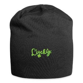 Lucky Irisch St. Patricks Day - Jersey-Beanie - Schwarz - Vorne