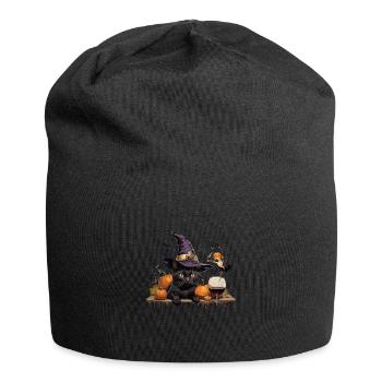 Chat sorcière et vin pour le voyage ultime des filles - Bonnet en jersey - noir - Devant